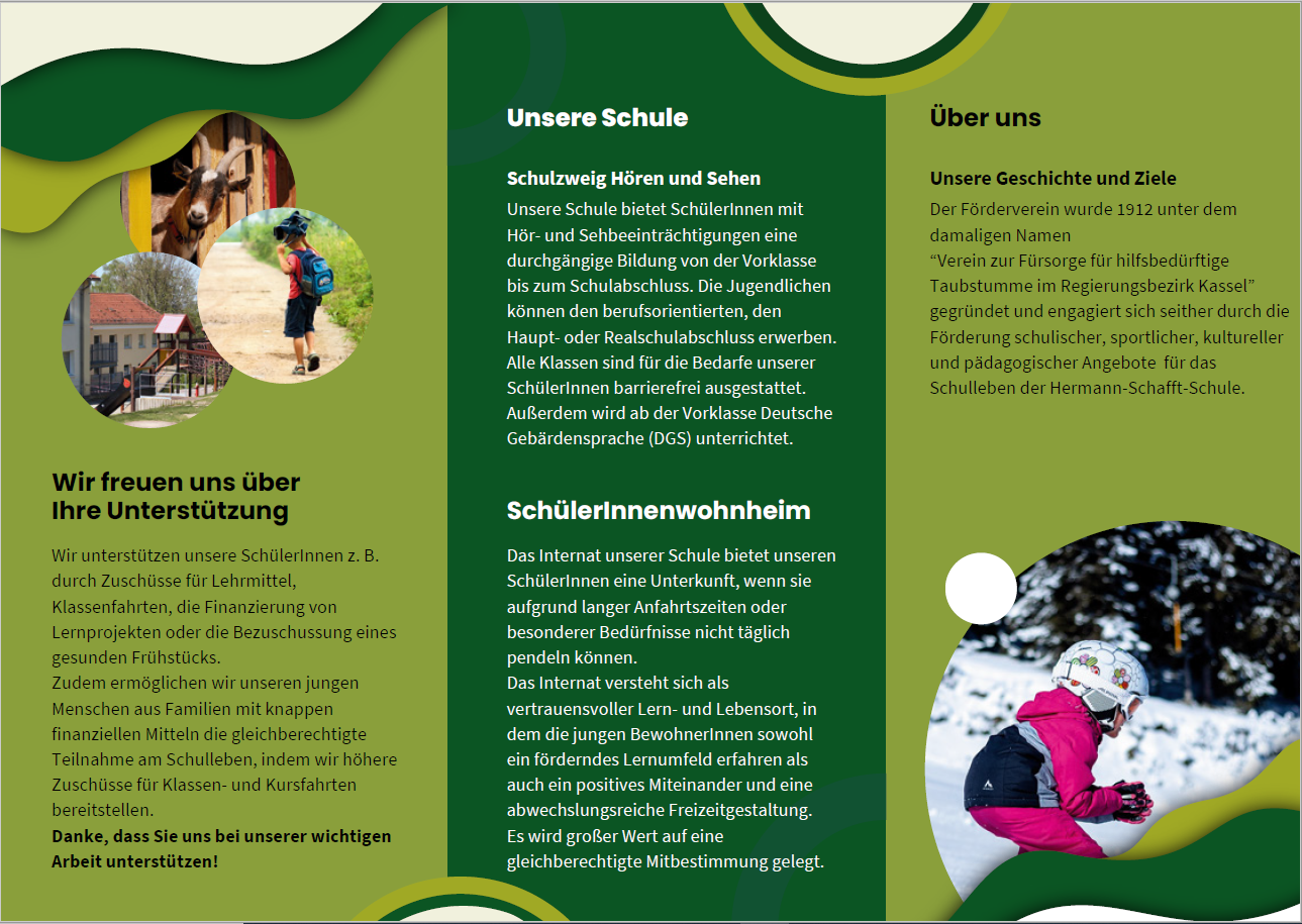 Innenansicht Flyer Förderverein